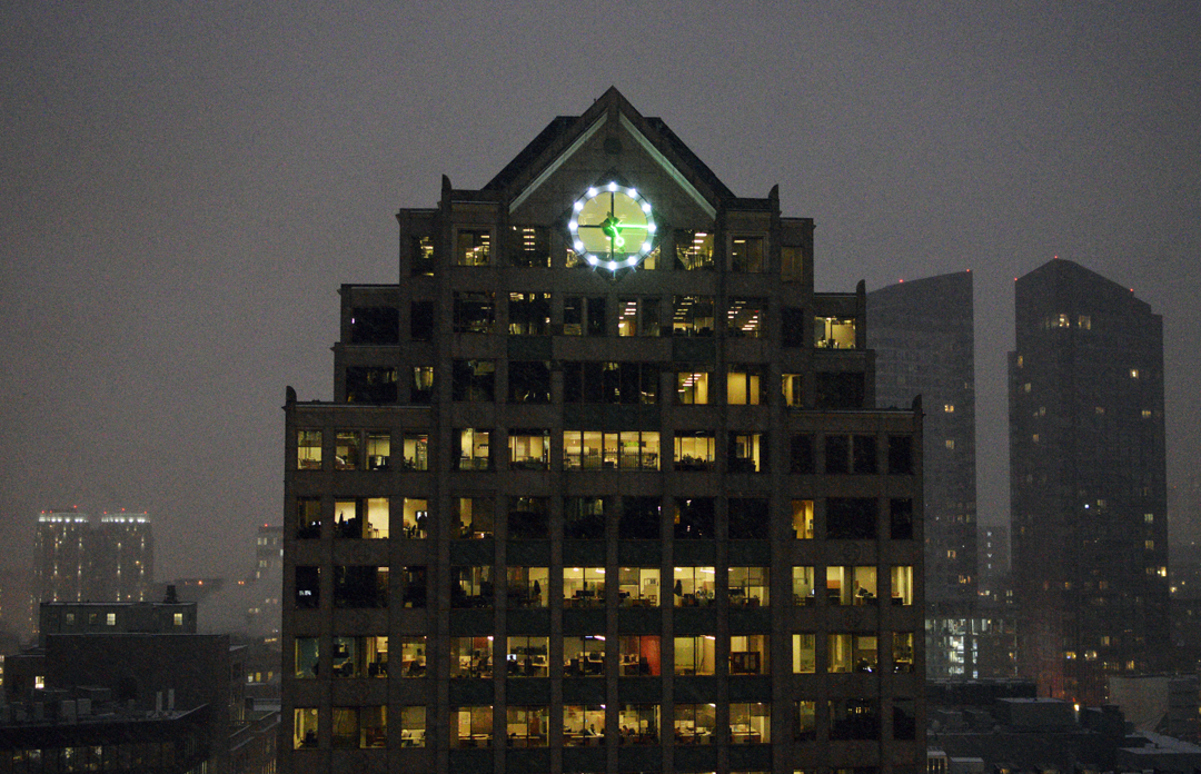 LED high-rise clock - 101 Arch Street, Boston MA