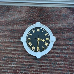 Jamaica Plain, MA - Gilded aluminum dial clock 